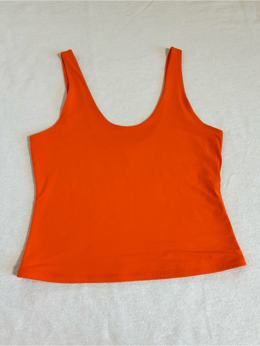 Leith Vibrant Orange Double Scoop Fitted Tank Size M NWOT Athleisure Layering - Picture 3 of 10
